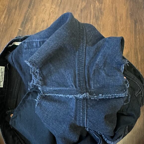 LEVI'S Ribcage Shorts Black Denim Cut Off Frayed High Rise Gothic - Picture 7 of 12